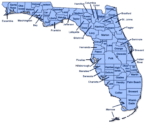 state of florida county map