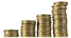 coin stacked in ascending order